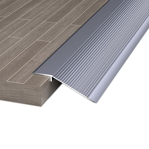Schwellenrampe,Bodenübergangsleiste aus Metall,Aluminiumlegierung,Bodenübergangsleiste,for Teppich,Eingangstür,Schwelle,Rollstuhl,kleine und große Abhänge(Gray,7cm) von XKSJCDR