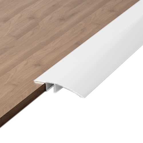 Schwellenrampe,Bodenübergangsleiste aus Metall,Aluminiumlegierung,Bodenübergangsleiste,for Teppich,Eingangstür,Schwelle,Rollstuhl,kleine und große Abhänge(White,4.2cm) von XKSJCDR