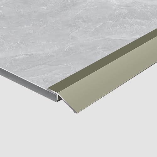 Schwellenverkleidung aus Aluminiumlegierung,Bodenübergangsleiste,wasserdicht und verschleißfest,ideal for die Dekoration von Türen/Treppen/Holzböden/Fliesenböden(Gold3) von XKSJCDR