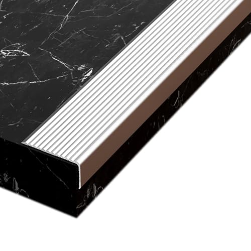 Treppenkantenübergangsleiste, Treppenstufenkantenleiste, Rutschfeste Stufenkantenschutzleiste, Verdickung 2,2 mm, Geeignet for Fliesen-/Holzstufen-/Marmorböden(Silver,30x100mm) von XKSJCDR