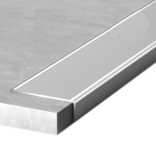 Übergangsleiste aus Aluminiumlegierung, 2,4 mm dick, geeignet for Verbinden von Holzböden mit Fliesen-/Laminatböden, bietet eine Vielzahl von Farboptionen(Silver) von XKSJCDR