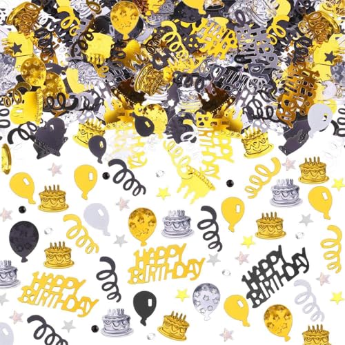 XKSOCT Konfetti Tischdeko Geburtstag,Streudeko Geburtstag Frau Mann,Konfetti Geburtstag Schwarz Gold,Luftschlangen Geburtstag,Glitzer Confetti für Jubiläum Partydekorationen XKSOCT Konfetti Tischdeko Geburtstag,Streudeko Geburtstag Frau Mann,Konfetti Geburtstag Schwarz Gold,Luftschlangen Geburtstag,Glitzer Confetti für Jubiläum Partydekorationen von XKSOCT