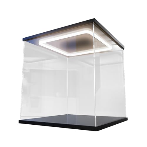 XKlemBauklode Staubdichte Modell-Vierseiten-Vitrine mit Licht, Acryl-Vitrine für Motormodelle (20×20×20cm) von XKlemBauklode