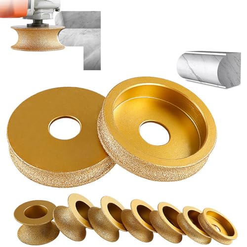 Edge Diamond Grinding Wheel, 3 inch Profile Hand Diamond Wheel, Round Dry Vacuum Brazed Diamond Grinding Wheel Demi-Bullnose Edge, Suitable for Thickness of 10mm-50mm. (10mm) von XKrmp