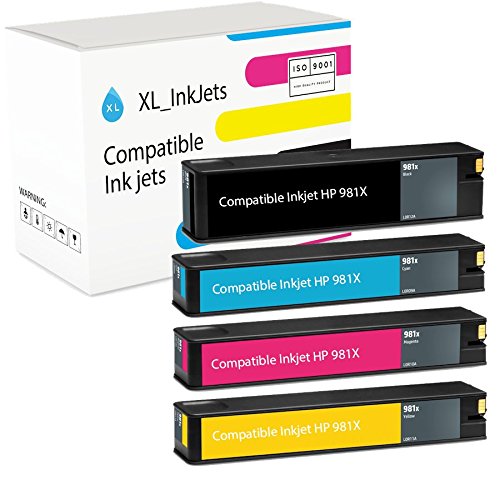 XL-Ink Kompatibel für HP 981X 4-Stück Spar-Set (CMYK: HP L0R09A, L0R10A, L0R11A, L0R12A) von XL-Ink
