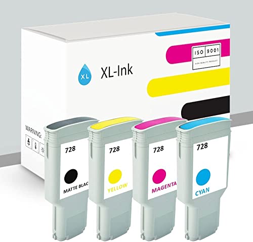 XL-Ink kompatibel für HP 728 4-Stück, 4X 300ml: MBK/C/M/Y von XL-Ink