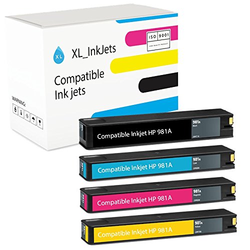 XL-Ink kompatibel für HP 981A 4-Stück Spar-Set (CMYK: HP J3M68A, J3M69A, J3M70A, J3M71A. Kapazität: 4X 6.000 Seiten) von XL-Ink
