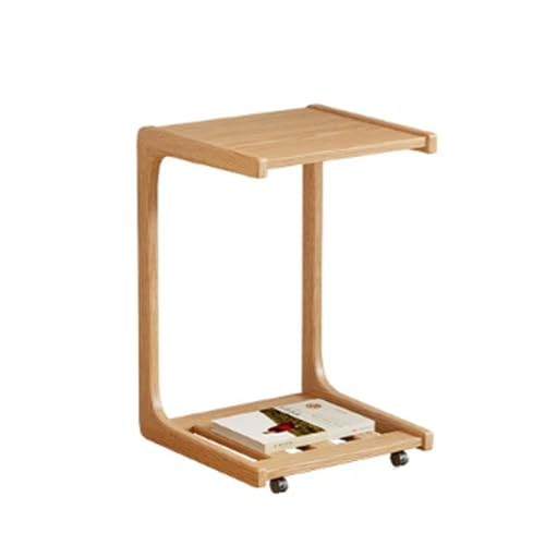 15.7/23.6/31.5 Zoll Massivholz-Wohnzimmer-Beistelltisch mit RäDern Beweglicher und Aufbewahrungs-Couchtisch Vier Verstellbare Tischplattenwinkel Geeignet füR Wohnzimmer Schlafzimmer Wood Flat 15.7'' von XL Superb