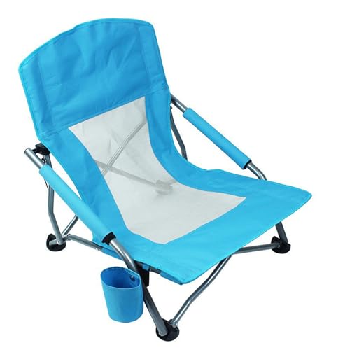Klappbarer Strandstuhl mit Eisenrahmen, Chaiselongue aus Oxford-Stoff, Tragbare Chaise de Plage Pliante mit 53 CM Breiter SitzfläChe, Leicht zu Verstauen, Geeignet füR Strand und Garten. blue 1 von XL Superb