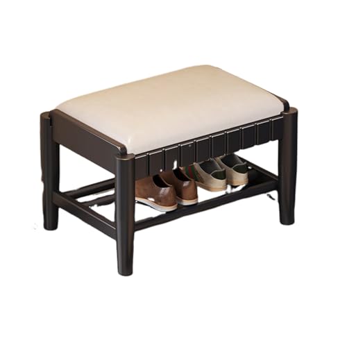 Schuhbank aus Holz Mit Pu-Kissen Schuhregal mit 2/3 Etagen und Ablage FüR Den Eingangsbereich Sitzbank mit Stauraum füR Eingangsbereich, Wohnzimmer, Flur, Schlafzimmer 2-layer black 17.7in/45cm Schuhbank aus Holz Mit Pu-Kissen Schuhregal mit 2/3 Etagen und Ablage FüR Den Eingangsbereich Sitzbank mit Stauraum füR Eingangsbereich, Wohnzimmer, Flur, Schlafzimmer 2-layer black 17.7in/45cm von XL Superb