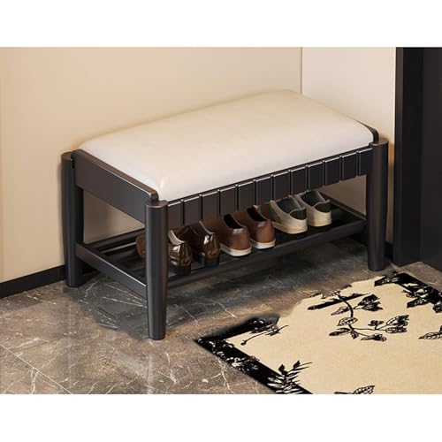 Schuhbank aus Holz Mit Pu-Kissen Schuhregal mit 2/3 Etagen und Ablage FüR Den Eingangsbereich Sitzbank mit Stauraum füR Eingangsbereich, Wohnzimmer, Flur, Schlafzimmer 2-layer black 31.5in/80cm Schuhbank aus Holz Mit Pu-Kissen Schuhregal mit 2/3 Etagen und Ablage FüR Den Eingangsbereich Sitzbank mit Stauraum füR Eingangsbereich, Wohnzimmer, Flur, Schlafzimmer 2-layer black 31.5in/80cm von XL Superb