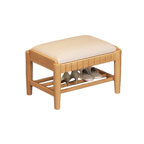 Schuhbank aus Holz Mit Pu-Kissen Schuhregal mit 2/3 Etagen und Ablage FüR Den Eingangsbereich Sitzbank mit Stauraum füR Eingangsbereich, Wohnzimmer, Flur, Schlafzimmer 2-layer natural 17.7in/45cm Schuhbank aus Holz Mit Pu-Kissen Schuhregal mit 2/3 Etagen und Ablage FüR Den Eingangsbereich Sitzbank mit Stauraum füR Eingangsbereich, Wohnzimmer, Flur, Schlafzimmer 2-layer natural 17.7in/45cm von XL Superb