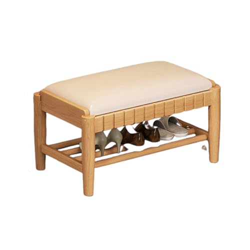Schuhbank aus Holz Mit Pu-Kissen Schuhregal mit 2/3 Etagen und Ablage FüR Den Eingangsbereich Sitzbank mit Stauraum füR Eingangsbereich, Wohnzimmer, Flur, Schlafzimmer 2-layer natural 23.6in/60cm Schuhbank aus Holz Mit Pu-Kissen Schuhregal mit 2/3 Etagen und Ablage FüR Den Eingangsbereich Sitzbank mit Stauraum füR Eingangsbereich, Wohnzimmer, Flur, Schlafzimmer 2-layer natural 23.6in/60cm von XL Superb
