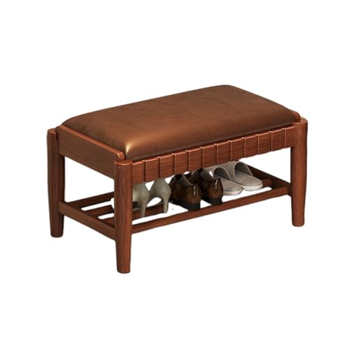 Schuhbank aus Holz Mit Pu-Kissen Schuhregal mit 2/3 Etagen und Ablage FüR Den Eingangsbereich Sitzbank mit Stauraum füR Eingangsbereich, Wohnzimmer, Flur, Schlafzimmer 2-layer walnut 23.6in/60cm Schuhbank aus Holz Mit Pu-Kissen Schuhregal mit 2/3 Etagen und Ablage FüR Den Eingangsbereich Sitzbank mit Stauraum füR Eingangsbereich, Wohnzimmer, Flur, Schlafzimmer 2-layer walnut 23.6in/60cm von XL Superb