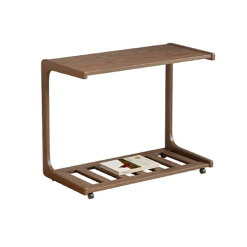 XL Superb 15.7/23.6/31.5 Zoll Massivholz-Wohnzimmer-Beistelltisch mit RäDern Beweglicher und Aufbewahrungs-Couchtisch Vier Verstellbare Tischplattenwinkel Geeignet füR Wohnzimmer Schlafzimmer von XL Superb
