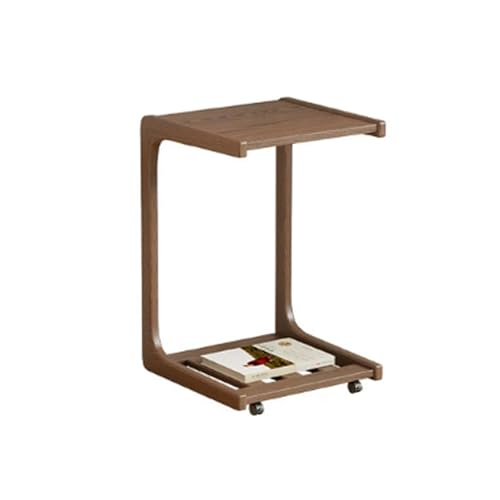 XL Superb 15.7/23.6/31.5 Zoll Massivholz-Wohnzimmer-Beistelltisch mit RäDern Beweglicher und Aufbewahrungs-Couchtisch Vier Verstellbare Tischplattenwinkel Geeignet füR Wohnzimmer Schlafzimmer von XL Superb