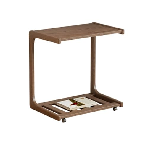 XL Superb 15.7/23.6/31.5 Zoll Massivholz-Wohnzimmer-Beistelltisch mit RäDern Beweglicher und Aufbewahrungs-Couchtisch Vier Verstellbare Tischplattenwinkel Geeignet füR Wohnzimmer Schlafzimmer von XL Superb