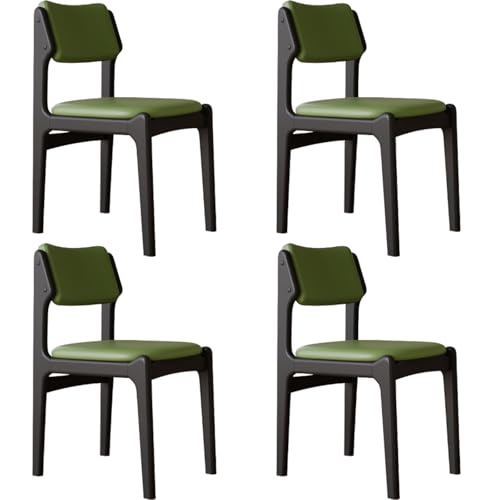 XL Superb Gepolsterte EsszimmerstüHle, 2er-/4er-/6er-Set, Eichenrahmen, Kratzfestes Pu-Leder, Ergonomische Mid-Century-KüChen- und WohnzimmerstüHle Green+Black Frame 4 von XL Superb
