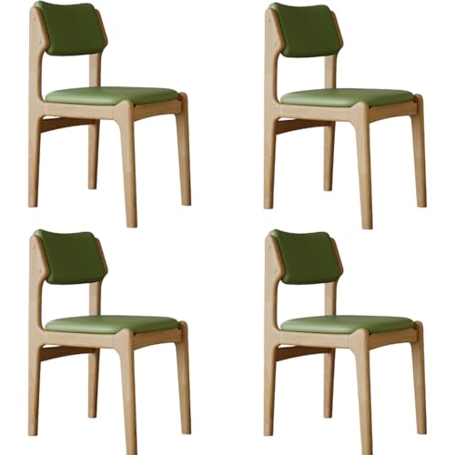 XL Superb Gepolsterte EsszimmerstüHle, 2er-/4er-/6er-Set, Eichenrahmen, Kratzfestes Pu-Leder, Ergonomische Mid-Century-KüChen- und WohnzimmerstüHle Green+Wood Frame 4 von XL Superb