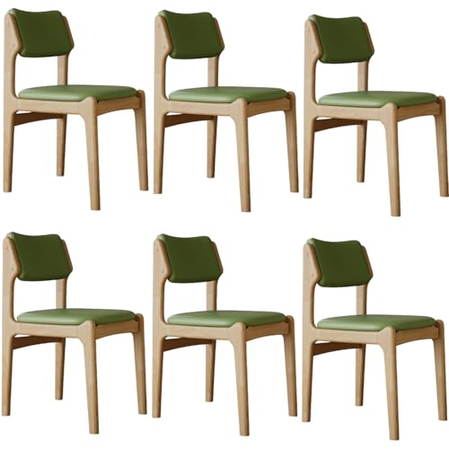 XL Superb Gepolsterte EsszimmerstüHle, 2er-/4er-/6er-Set, Eichenrahmen, Kratzfestes Pu-Leder, Ergonomische Mid-Century-KüChen- und WohnzimmerstüHle Green+Wood Frame 6 von XL Superb