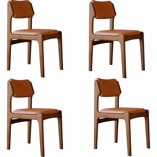 XL Superb Gepolsterte EsszimmerstüHle, 2er-/4er-/6er-Set, Eichenrahmen, Kratzfestes Pu-Leder, Ergonomische Mid-Century-KüChen- und WohnzimmerstüHle Orange+Walnut Frame 4 XL Superb Gepolsterte EsszimmerstüHle, 2er-/4er-/6er-Set, Eichenrahmen, Kratzfestes Pu-Leder, Ergonomische Mid-Century-KüChen- und WohnzimmerstüHle Orange+Walnut Frame 4 von XL Superb