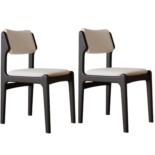 XL Superb Gepolsterte EsszimmerstüHle, 2er-/4er-/6er-Set, Eichenrahmen, Kratzfestes Pu-Leder, Ergonomische Mid-Century-KüChen- und WohnzimmerstüHle White+Black Frame 2 von XL Superb
