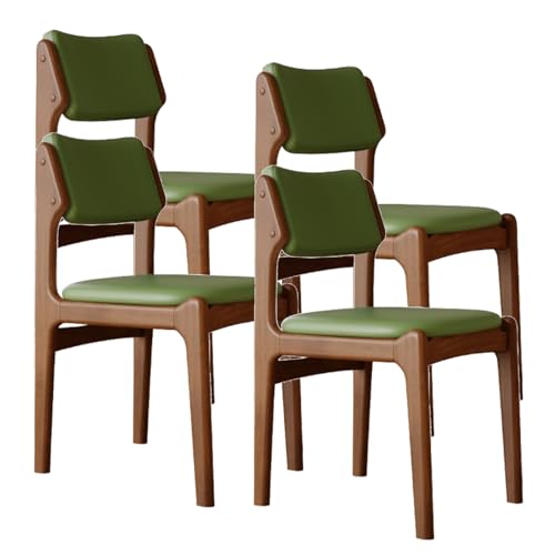 XL Superb Holz-Esszimmerstühle im 2er-/4er-/6er-Set mit Beinen aus Gummibaumholz und kratzfesten Leder-Sitzkissen, geeignet für Küchen, Esszimmer, Wohnzimmer und Arbeitszimmer Walnut+Green 4 XL Superb Holz-Esszimmerstühle im 2er-/4er-/6er-Set mit Beinen aus Gummibaumholz und kratzfesten Leder-Sitzkissen, geeignet für Küchen, Esszimmer, Wohnzimmer und Arbeitszimmer Walnut+Green 4 von XL Superb