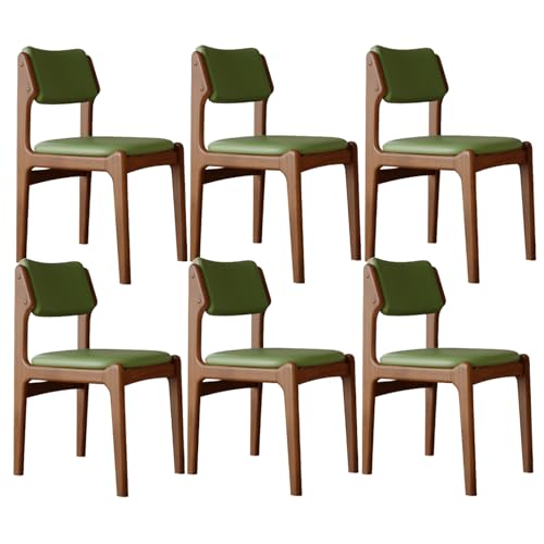 XL Superb Holz-Esszimmerstühle im 2er-/4er-/6er-Set mit Beinen aus Gummibaumholz und kratzfesten Leder-Sitzkissen, geeignet für Küchen, Esszimmer, Wohnzimmer und Arbeitszimmer Walnut+Green 6 XL Superb Holz-Esszimmerstühle im 2er-/4er-/6er-Set mit Beinen aus Gummibaumholz und kratzfesten Leder-Sitzkissen, geeignet für Küchen, Esszimmer, Wohnzimmer und Arbeitszimmer Walnut+Green 6 von XL Superb