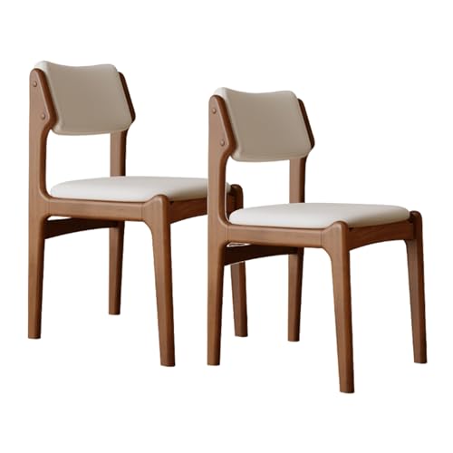 XL Superb Holz-Esszimmerstühle im 2er-/4er-/6er-Set mit Beinen aus Gummibaumholz und kratzfesten Leder-Sitzkissen, geeignet für Küchen, Esszimmer, Wohnzimmer und Arbeitszimmer Walnut+Off-White 2 XL Superb Holz-Esszimmerstühle im 2er-/4er-/6er-Set mit Beinen aus Gummibaumholz und kratzfesten Leder-Sitzkissen, geeignet für Küchen, Esszimmer, Wohnzimmer und Arbeitszimmer Walnut+Off-White 2 von XL Superb