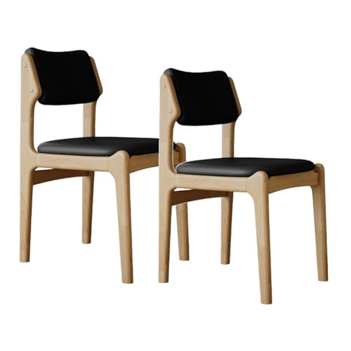 XL Superb Holz-Esszimmerstühle im 2er-/4er-/6er-Set mit Beinen aus Gummibaumholz und kratzfesten Leder-Sitzkissen, geeignet für Küchen, Esszimmer, Wohnzimmer und Arbeitszimmer Wood+Black 2 XL Superb Holz-Esszimmerstühle im 2er-/4er-/6er-Set mit Beinen aus Gummibaumholz und kratzfesten Leder-Sitzkissen, geeignet für Küchen, Esszimmer, Wohnzimmer und Arbeitszimmer Wood+Black 2 von XL Superb