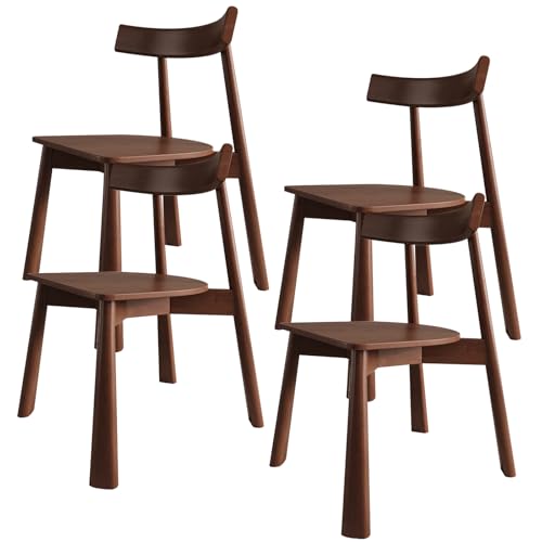 XL Superb Küchenstuhl-Set mit 6/4/2 modernen Esszimmerstühlen im Mid-Century-Stil Massivholzgestell, Bequeme Polster, geeignet für Küche, Esszimmer, Landhaus, Café Walnut 4 von XL Superb