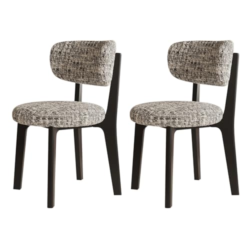XL Superb Moderne Esszimmerstühle 2er/4er/6er Set, Gepolsterter Esszimmerstuhl, Abnehmbares waschbares Sitzkissen, Massivholzrahmen, for Küche, Esszimmer, Wohnzimmer, Arbeitszimmer Black+Gray 2 von XL Superb