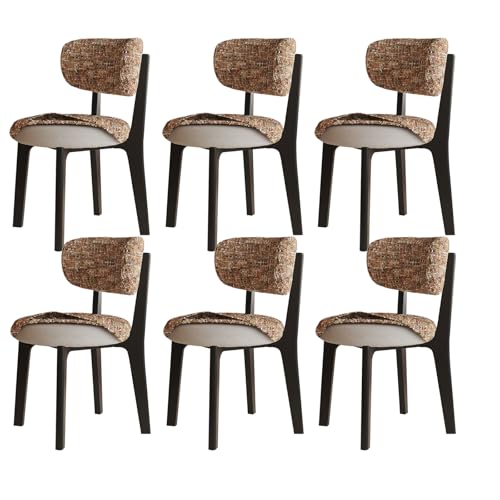 XL Superb Moderne Esszimmerstühle 2er/4er/6er Set, Gepolsterter Esszimmerstuhl, Abnehmbares waschbares Sitzkissen, Massivholzrahmen, for Küche, Esszimmer, Wohnzimmer, Arbeitszimmer Black+Orange 6 von XL Superb