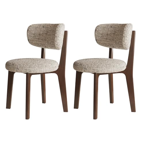 XL Superb Moderne Esszimmerstühle 2er/4er/6er Set, Gepolsterter Esszimmerstuhl, Abnehmbares waschbares Sitzkissen, Massivholzrahmen, for Küche, Esszimmer, Wohnzimmer, Arbeitszimmer Walnut+Beige 2 von XL Superb