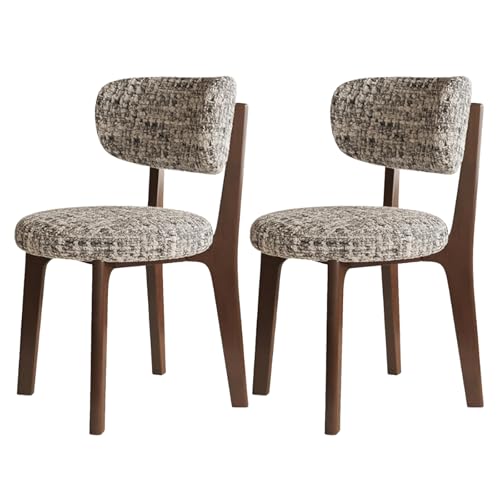 XL Superb Moderne Esszimmerstühle 2er/4er/6er Set, Gepolsterter Esszimmerstuhl, Abnehmbares waschbares Sitzkissen, Massivholzrahmen, for Küche, Esszimmer, Wohnzimmer, Arbeitszimmer Walnut+Gray 2 von XL Superb