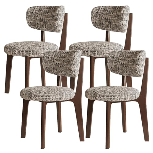 XL Superb Moderne Esszimmerstühle 2er/4er/6er Set, Gepolsterter Esszimmerstuhl, Abnehmbares waschbares Sitzkissen, Massivholzrahmen, for Küche, Esszimmer, Wohnzimmer, Arbeitszimmer Walnut+Gray 4 von XL Superb