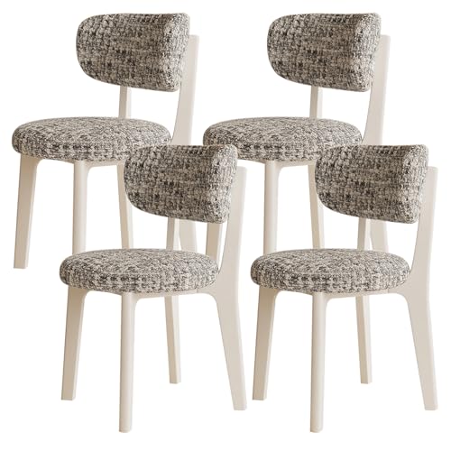 XL Superb Moderne Esszimmerstühle 2er/4er/6er Set, Gepolsterter Esszimmerstuhl, Abnehmbares waschbares Sitzkissen, Massivholzrahmen, for Küche, Esszimmer, Wohnzimmer, Arbeitszimmer White+Gray 4 von XL Superb