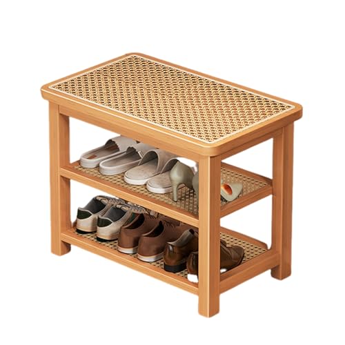 XL Superb Schuhbank aus Bambus-Rattan Schuhbank mit Zwei Ebenen Schuhbank aus Rattan im Landhausstil Vintage-Stil rustikaler Stauraum für Schlafzimmer, Flur und Veranda Log Wood 60cm/23.6in XL Superb Schuhbank aus Bambus-Rattan Schuhbank mit Zwei Ebenen Schuhbank aus Rattan im Landhausstil Vintage-Stil rustikaler Stauraum für Schlafzimmer, Flur und Veranda Log Wood 60cm/23.6in von XL Superb