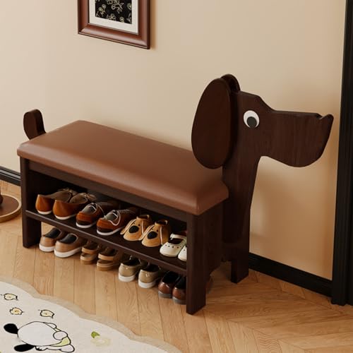 XL Superb Schuhbank for den Eingangsbereich, Welpenförmiges Design mit Taschenhaken, 2-stöckiges Schuhregal, Gepolsterte Eingangsbank for Wechseln der Schuhe, Geeignet for Flure, Wohnzimmer 80cm XL Superb Schuhbank for den Eingangsbereich, Welpenförmiges Design mit Taschenhaken, 2-stöckiges Schuhregal, Gepolsterte Eingangsbank for Wechseln der Schuhe, Geeignet for Flure, Wohnzimmer 80cm von XL Superb