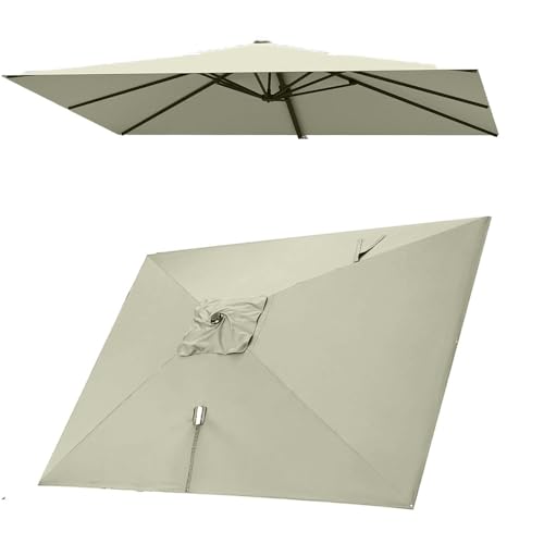 10' X 13' Rechteckiger Schirmdach-Ersatzstoff, 8 Rippen, versetzte Sonnenschirmspitze, UV-beständiger Freischwinger-Gartenschirm-Ersatzstoff von XLANDALYUEFA