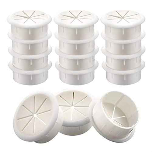 Kabeldurchführung, 15-teiliges Kabeldurchführungsset for den Schreibtisch, Kabellochabdeckungen for den PC-Schreibtisch im Büro und zu Hause(White) von XLANDALYUEFA