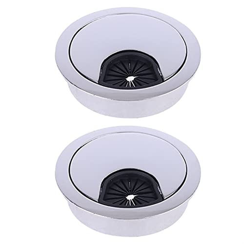 Kabeldurchführung for den Schreibtisch, 2 Stück, Zinklegierung, Abdeckung for das Kabelloch am Schreibtisch, Basis for die Computerdurchführung, Kabelauslass(F,53mm) von XLANDALYUEFA