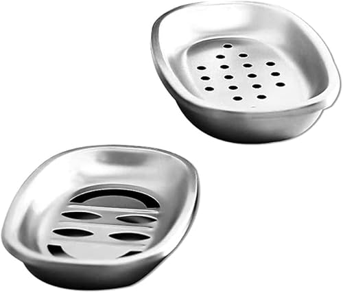 Seifenschale*Seifenbox, Seifenablage, 2er-Pack Seifenschale mit Abflussseifenhalter Edelstahl-Seifenbox Waschbecken und Dusche Einfache Reinigung Trocken Seifenschale*Seifenbox, Seifenablage, 2er-Pack Seifenschale mit Abflussseifenhalter Edelstahl-Seifenbox Waschbecken und Dusche Einfache Reinigung Trocken von XLANDALYUEFA