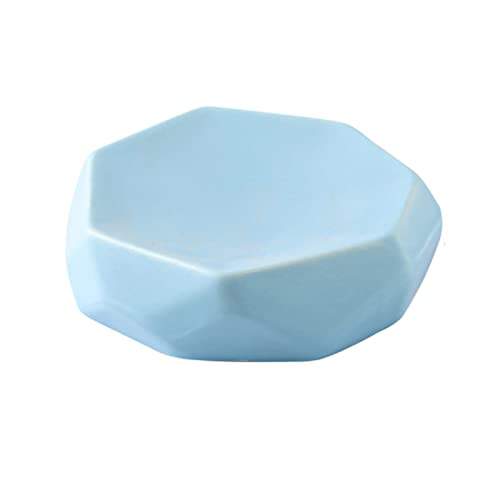 Seifenschale*Seifenbox,/Macaron-Seifenhalter, Polygonale Seifenschalen Aus Keramik for Stückseife, Seifenhalter Aus Porzellan, Seifenablage-Blau-12x12x3.4cm(Blu) von XLANDALYUEFA