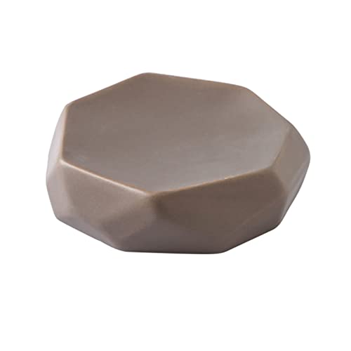 Seifenschale*Seifenbox,/Macaron-Seifenhalter, Polygonale Seifenschalen Aus Keramik for Stückseife, Seifenhalter Aus Porzellan, Seifenablage-Blau-12x12x3.4cm(Bruin) von XLANDALYUEFA