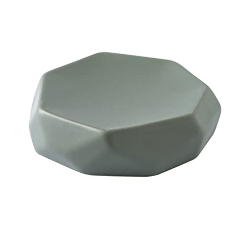 Seifenschale*Seifenbox,/Macaron-Seifenhalter, Polygonale Seifenschalen Aus Keramik for Stückseife, Seifenhalter Aus Porzellan, Seifenablage-Blau-12x12x3.4cm(Grün) von XLANDALYUEFA