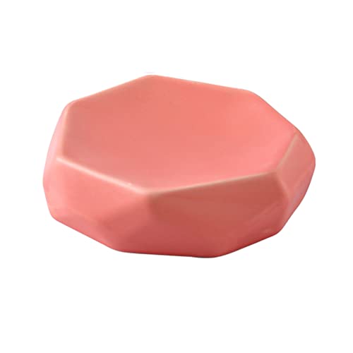 Seifenschale*Seifenbox,/Macaron-Seifenhalter, Polygonale Seifenschalen Aus Keramik for Stückseife, Seifenhalter Aus Porzellan, Seifenablage-Blau-12x12x3.4cm(Roze) von XLANDALYUEFA