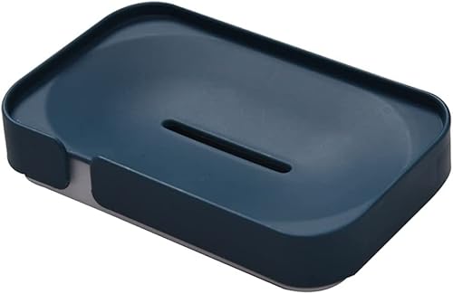 Seifenschale*Seifenbox,Seifenablage,Seifenschalenhalter mit Drainagedesign,Doppelschichtiger Seifensparer,leichte tragbare Seifenbox 5,3x3,4”(Blu) von XLANDALYUEFA