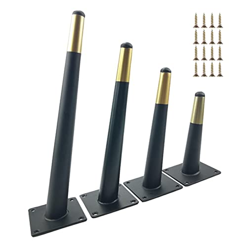 XLANDALYUEFA Möbelfüße, 4er-Pack Metallmöbel-Sofabeine, schräge konische Schrankstützfüße, DIY-Ersatzteile, for Tisch, Bett, Couch, Schrank, Stuhl, Ottomane, Schreibtisch(Black Gold,15cm/5.91in) von XLANDALYUEFA