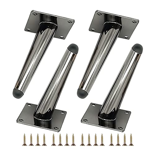 XLANDALYUEFA Möbelfüße, 4er-Pack Metallmöbel-Sofabeine, schräge konische Schrankstützfüße, DIY-Ersatzteile, for Tisch, Bett, Couch, Schrank, Stuhl, Ottomane, Schreibtisch(Gun Black,10cm/3.94in) von XLANDALYUEFA